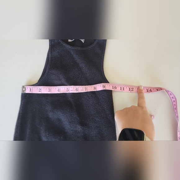 Anthropologie Sleeveless Ribbed Back Black Tank Top Women's Sz XXS. - Picture 7 of 7